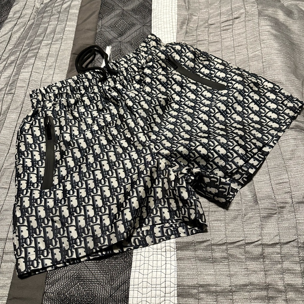 Dior Black and White Patterned Women Shorts